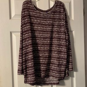 Purple and white striped top